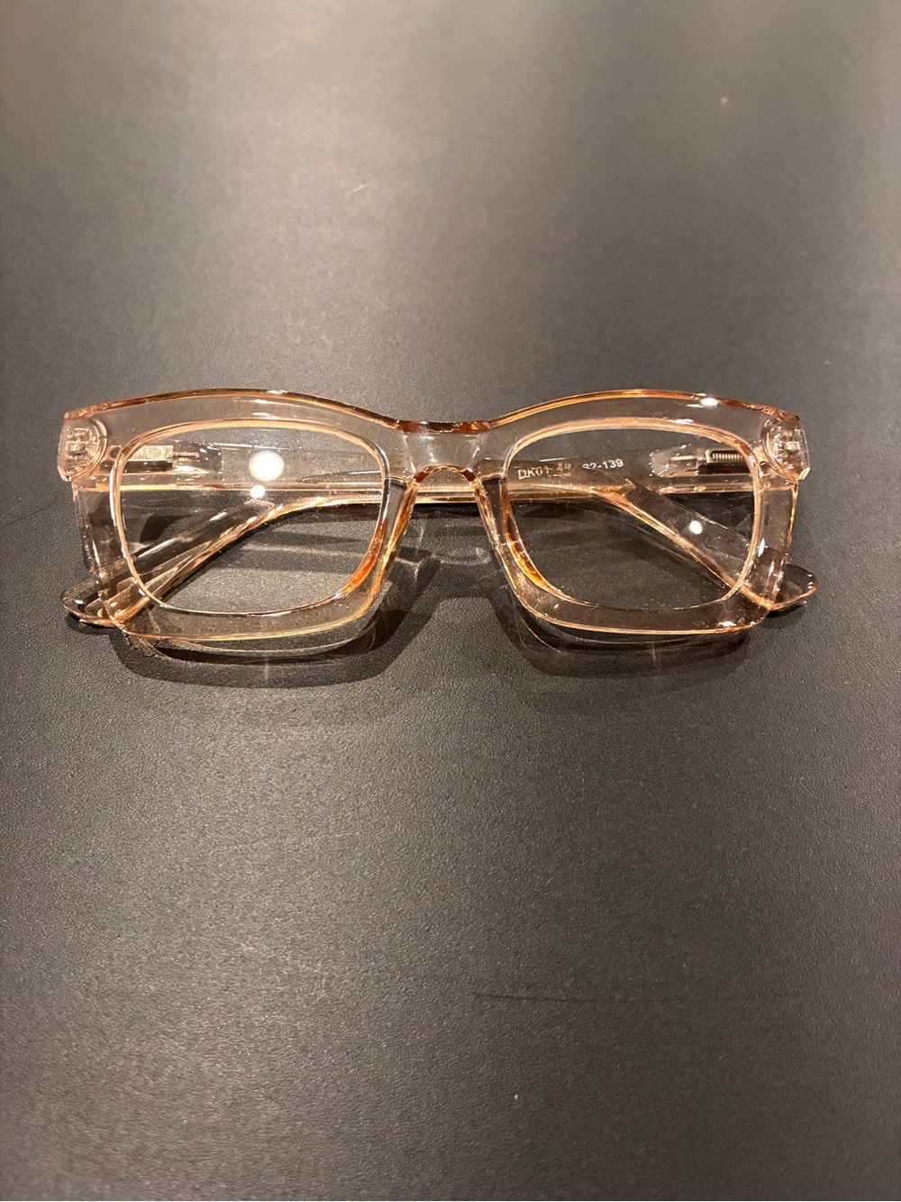 DKNY DK01 Eyeglasses Glasses Frames Transparent Peach Blue Light +1.0 44-22-139